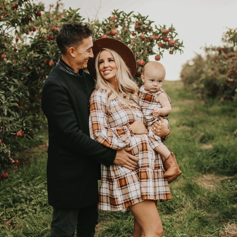 Show me your mumu Brown Plaid Long Sleeve Tiered Dress from